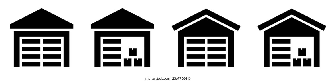 Warehouse set icon, vector illustration