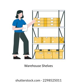 Warehouse Shelves flat style design vector illustration. stock illustration