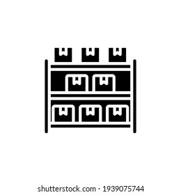 Warehouse-Regale-Symbol in Vektorgrafik. Logotyp