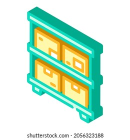 warehouse shelves isometric icon vector. warehouse shelves sign. isolated symbol illustration