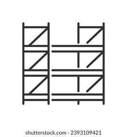Warehouse shelving, linear icon. Shelves for warehouse. Line with editable stroke