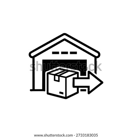 Warehouse shipping icon black and white vector logistics storage and delivery symbol