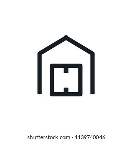 Warehouse Simple Outline Vector Icon
