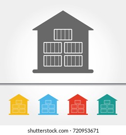 Warehouse Single Icon Vector Illustration