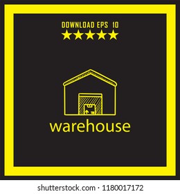 warehouse sketch vector icon