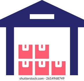 Warehouse Stock Icon Fill Vector Illustration