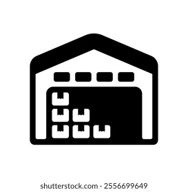 Warehouse (stock, inventory) vector icon illustration