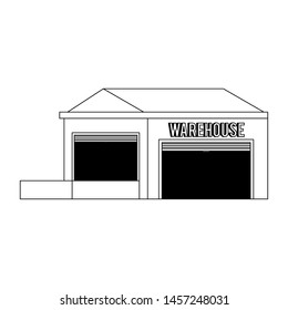 Warehouse storage building empty isolated vector illustration