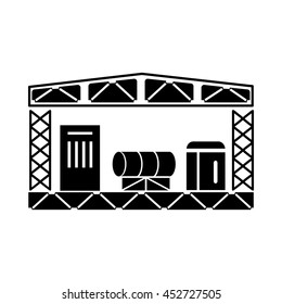 Warehouse storage equipment icon in simple style isolated on white background. Store symbol