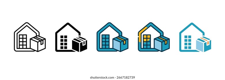 Conjunto de Ícones de Armazenamento do Depósito Conjunto de Vários Estilos