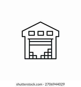Vector de signo de icono de almacenamiento de almacén