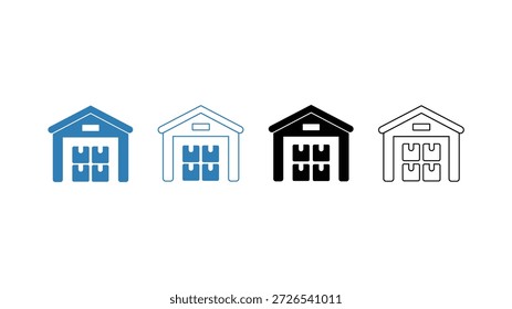 Conjunto de Ícones de Inventário de Armazenamento do Depósito para Logística e Cadeia de Suprimento