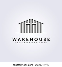 warehouse storage, office industrial logo vector illustration icon line art symbol label template background design simple svg