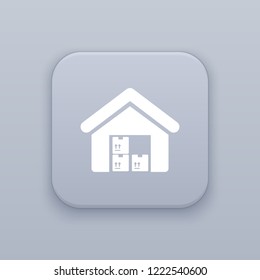 Warehouse, Storage Room Button, Best Vector On A Gray Background