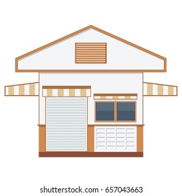 Warehouse transportation in flat style, isolated vector illustration