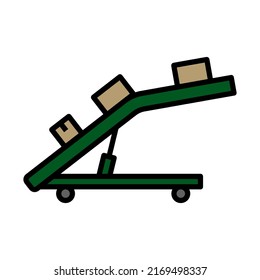 Warehouse Transportation System Icon. Editable Bold Outline With Color Fill Design. Vector Illustration.