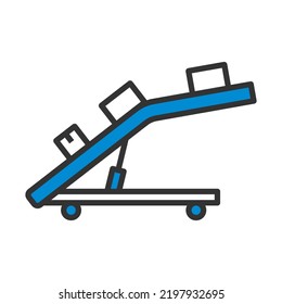 Icono del sistema de transporte de almacén. Contorno de negrita editable con diseño de relleno de color. Ilustración vectorial.