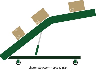 Icono del sistema de transporte de almacén. Diseño de color plano. Ilustración vectorial.