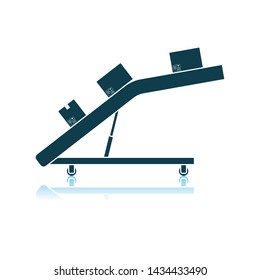 Warehouse Transportation System Icon. Shadow Reflection Design. Vector Illustration.