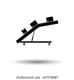 Warehouse transportation system icon. White background with shadow design. Vector illustration.