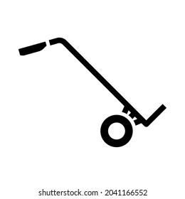 Icono del tranvía de almacén. Diseño de esténcil negro. Ilustración vectorial.