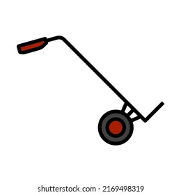Warehouse Trolley Icon. Editable Bold Outline With Color Fill Design. Vector Illustration.