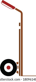 Warehouse Trolley Icon. Flat Color Design. Vector Illustration.