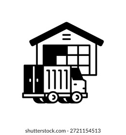 Lager und LKW-Lieferung Symbol Solid Style