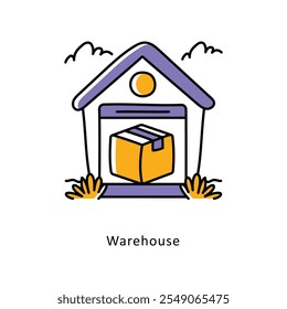 Warehouse Vector Filled Outline icons style illustration. EPS 10 File