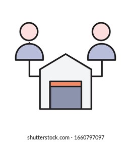icono de color plano vectorial de almacén 