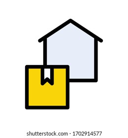 icono de color plano vectorial de almacén 
