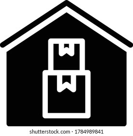 warehouse vector glyph flat icon 