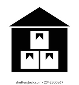 Warehouse Vector Glyph Icon For Personal And Commercial Use.
