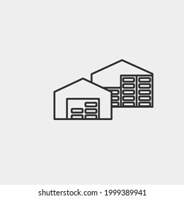 Signo de ilustración de icono del vector de almacén