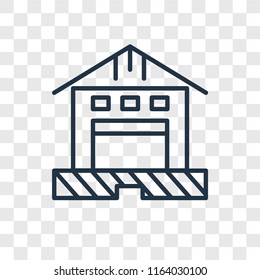 Warehouse vector icon isolated on transparent background, Warehouse logo concept