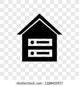 Warehouse vector icon isolated on transparent background, Warehouse transparency logo concept