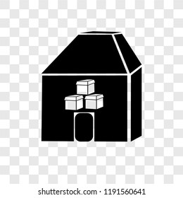 Warehouse vector icon isolated on transparent background, Warehouse transparency logo concept