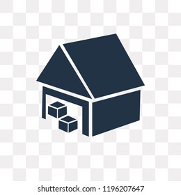 Warehouse vector icon isolated on transparent background, Warehouse transparency concept can be used web and mobile