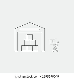 paquetes de elevación de iconos vectoriales de almacén