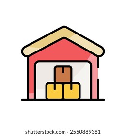 Warehouse vector icon stock illustration