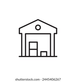 Warehouse vector icon. Storage flat sign design. Delivery storage symbol pictogram. Warehouse UX UI icon.