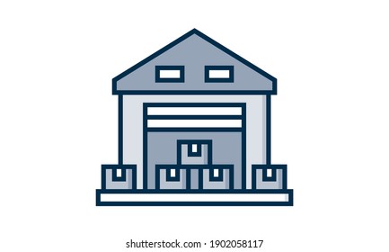 Warehouse vector icon symbol. Creative sign from buildings icons collection. Filled flat Warehouse icon for computer and mobile