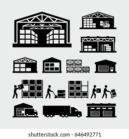 Warehouse Vector Icons 
