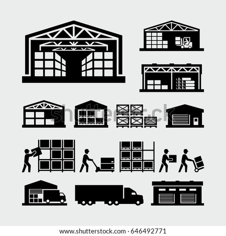 Warehouse Vector Icons 
