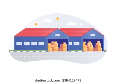 Ilustración vectorial de almacén. Ilustración vectorial de almacén.
