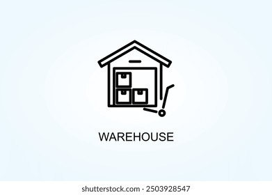 Illustration des Warenlager-Vektors oder Logo-Zeichensymbols