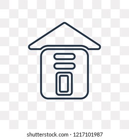 Warehouse vector outline icon isolated on transparent background, high quality linear Warehouse transparency concept can be used web and mobile