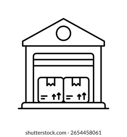 Ícone de estilo de ilustração de contorno do Vetor de Depósito. Arquivo EPS 10