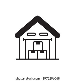 Warehouse vector Solid icon style illustration. EPS 10 File