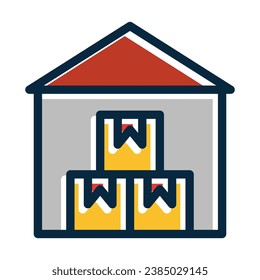 Warehouse Vector Thick Line Filled Dark Colors Icons For Personal And Commercial Use.
